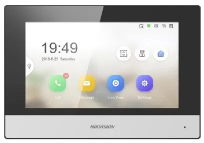 [DS-KH6320-WTDE1] Pantalla interior IP/WiFi, Touch Screen 7", para Videoportero IP, PoE Estándar, Apertura Remota